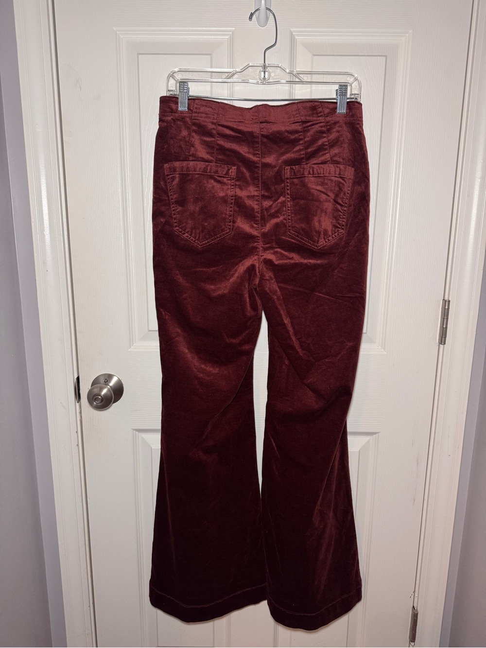 Pilcro Pull-On Mid-Rise Retro Flare Velvet Jeans - Picture 7 of 14